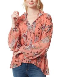 Jessica Simpson - Celeste Neck Tie Long Sleeve Boho Top - Lyst