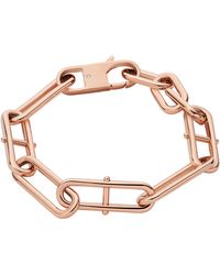 Fossil - Heritage D-link Rose Gold-tone Stainless Steel Chain Bracelet - Lyst