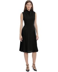 Maggy London - Sleeveless Cowl Neck Dress With Fluted Skirt Office Workwear - Lyst