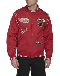 Champion - Patch Varsity Bomber Jacket - Lyst