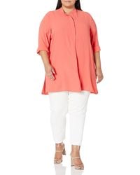 Anne Klein - L/s Pop-over Blouse With Covered Placket - Lyst