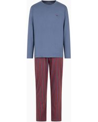 Emporio Armani - Pattern Mix Pajama Pant And Long Sleeve Tee Set - Lyst