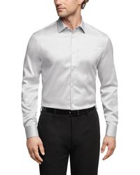 Calvin Klein - Dress Shirt Slim Fit Refined Cotton Stretch Gray - Lyst