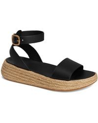 Fitflop - F-Mode Espadrille Leather Flatform Ankle-Strap Sandals - Lyst