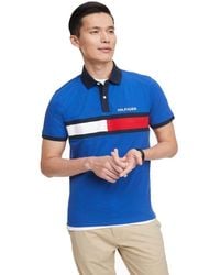 Tommy Hilfiger - Short Sleeve Cotton Pique Flag Polo In Regular Fit - Lyst