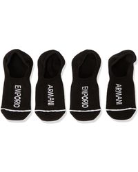Emporio Armani - Macro Logo 2-pack Footie Socks - Lyst