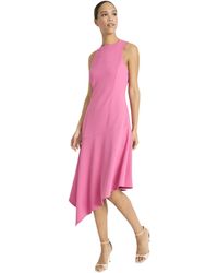 Maggy London - Elegant Scuba Crepe Sleeveless Asymmetrical Midi A-line Cocktail Party Dress - Lyst
