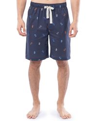Izod - Printed Poplin Relaxed Fit Drawstring Sleep Shorts - Lyst