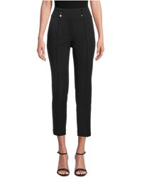 Kasper - Crepe High Rise Fly Front Pintuck Wide Waistband Ankle Pant With Rivets - Lyst