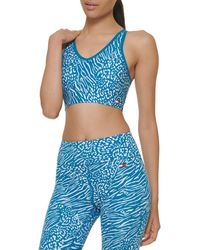 Tommy Hilfiger - Low Impact Animal Mix Print Removable Cups Sports Bra - Lyst