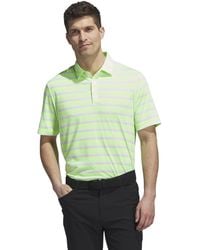 adidas - S Two Color Stripe Polo Shirt Green - Lyst