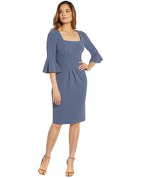 Adrianna Papell - Bell Sleeve Scoop Knit Dress - Lyst