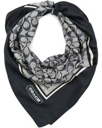 COACH - S Vintage Signature Printed Silk Square Scarf - Lyst