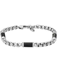 Fossil - Stainless Steel Silver-tone Chain Bracelet - Lyst