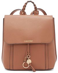 calvin klein leather backpack womens