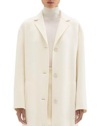 Theory - Collar Wool Overcoat - Lyst