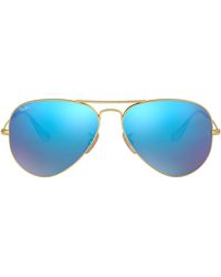 Ray-Ban - Ray Ban RB3025 Aviator Gold,Cry.Green Mirror Multi L.Blue - Lyst