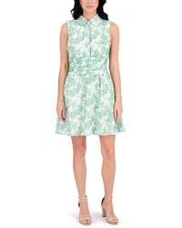 Kensie - Sleeveless Collared A-line Mini Dress - Lyst