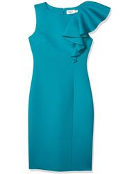 eliza j stretch ruffle crepe sheath dress