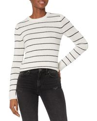 Vince - Cashmere Striped Fitted Crew Neck - Lyst