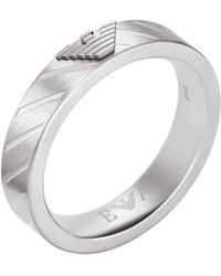 Emporio Armani - Stainless Steel Band Ring - Lyst