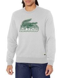 Lacoste - Long Sleeve Classic Fit Graphic Crew Neck Sweatshirt - Lyst