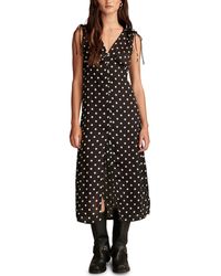 Lucky Brand - Satin Button Through Midi Dress - Lyst