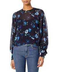 The Kooples - Long-sleeved Top In A Floral Print Shirt - Lyst