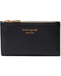 Kate Spade - Morgan Saffiano Leather Small Slim Bifold Wallet - Lyst