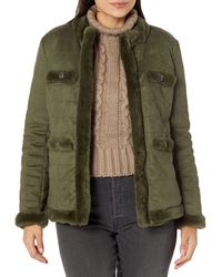Anne Klein - Quilted Jacket With Fur Combo - Lyst