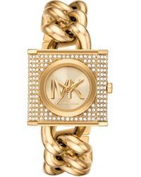 Michael Kors - Mk Mini Lock Pavé-Tone Chain Watch - Lyst