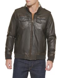 Levi's - Mens Sherpa Aviator Bomber Faux Leather Jacket - Lyst