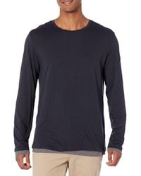 Vince - S Dbl Layer L/s Crew,coastal/med H Grey,s - Lyst