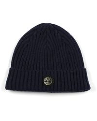 Timberland - Ribbed Watch Cap With Logo Plate - Lyst