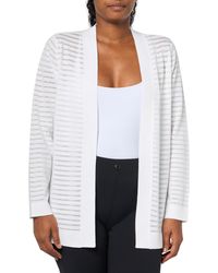 Anne Klein - Sheer Stripe Cardigan - Lyst