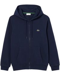 Lacoste - Non-brushed Fleece Half Zip Hoodie - Lyst