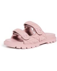 COACH - Sculpted C Quilted Washed Denim Double Band Sandals Sandals, Synthetic - Lyst