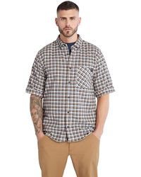 Timberland - Woodfort Short-sleeve Lightweight Flannel Flex Shirt - Lyst