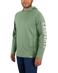 Carhartt - Big & Tall Force Relaxed Fit Midweight Long-sleeve Logo Graphic Hooded T-shirt - Lyst