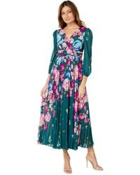 Maggy London - 3/4 Sleeve Maxi Dress With Pleated Skirt Occasion Event Guest Of Wedding - Lyst
