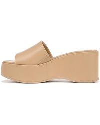 Vince - S Polina Platform Slide Sandals Blonde Beige Leather 5 M - Lyst