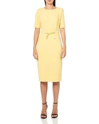 【海外限定】AdriannaPapell ドレス☆Yellow Mini Bow Front She Buy Adrianna Papell Yellow Mini Bow Front Sheath Dress from