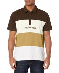 True Religion - Brand Jeans Short Sleeve 4 Panel Polo Shirt - Lyst