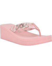 Guess - Edany Wedge Sandal - Lyst