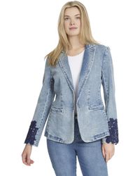 Jessica Simpson - S Fitted Blazer With Single Button Front And Notch Collar Lapel Standard - Lyst