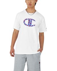 Champion - , Classic, Comfortable Crewneck T-shirt, Graphic Tee, White C's Collage, Large - Lyst