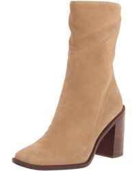 Franco Sarto - S Stevie Mid Calf Boot Cookie Tan Suede 8 M - Lyst