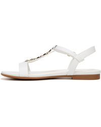 Naturalizer - S Teach Chain-link Detail Flat Sandal White Leather 12 W - Lyst