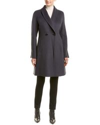 T Tahari womens Jenna Two Tone Double Face Wool Coat With Button Closure 
