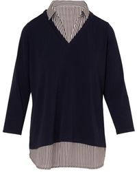Adrianna Papell - Print 3/4 Sleeve Open V-neck Knit Twofer - Lyst